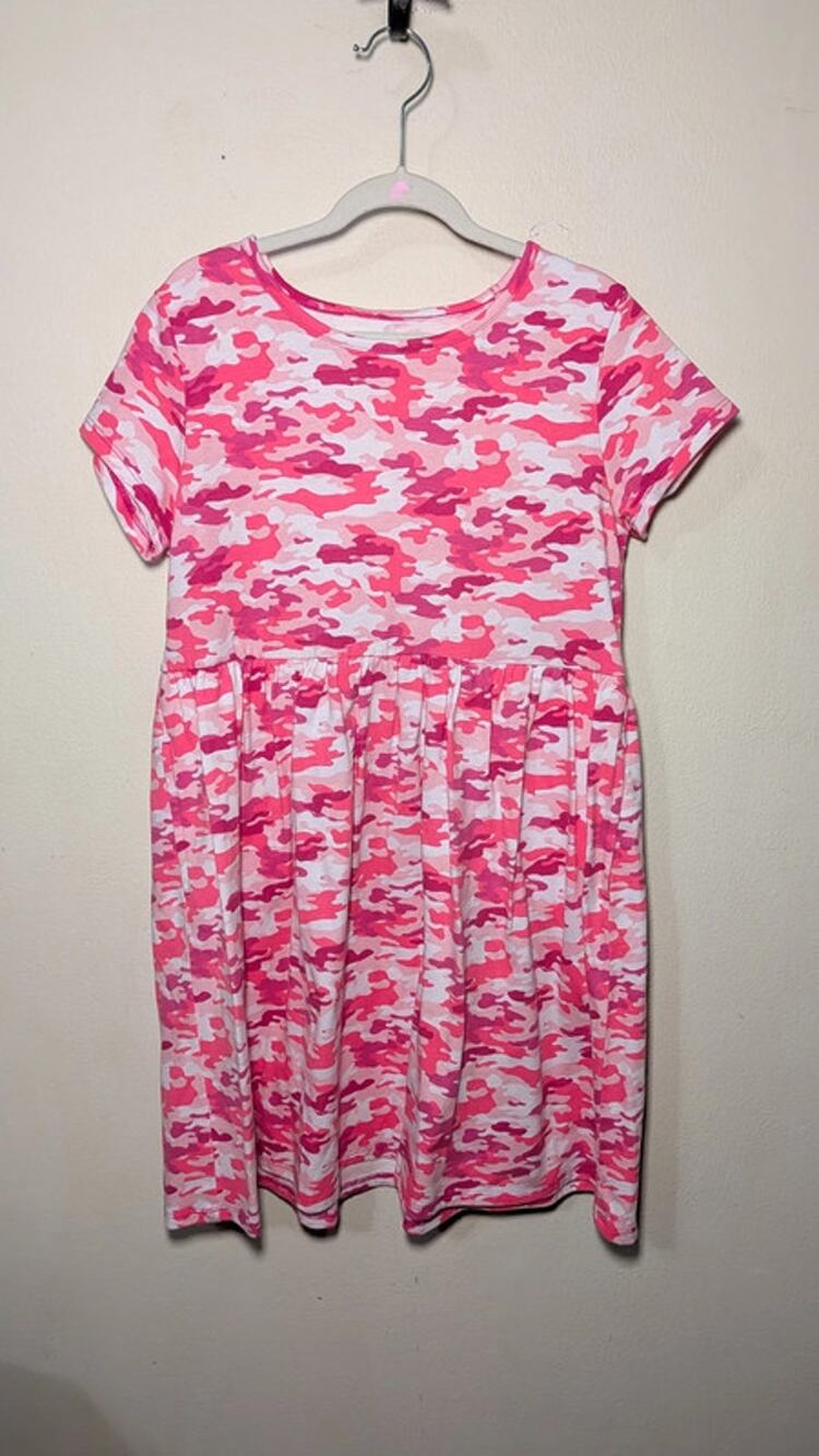 BCG Pink and White Camo Dress Girls Size L 12-14